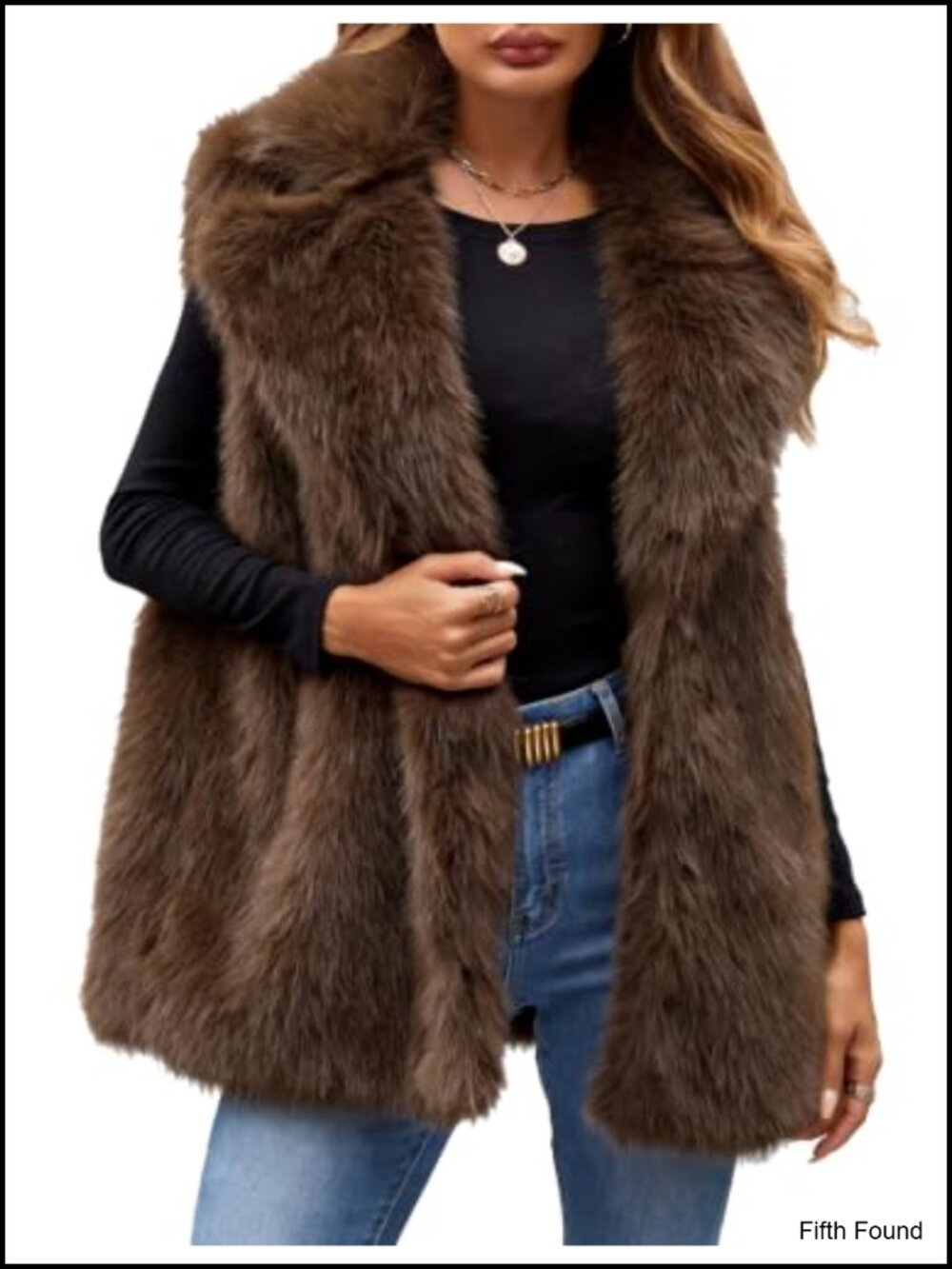 Womens Faux Fur Vest Sleeveless Lapel Fluffy Winter Warm Waistcoat